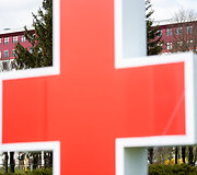 Padėkos medikams ženklas prie Santaros klinikų