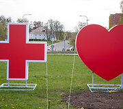 Padėkos medikams ženklas prie Santaros klinikų