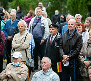 Aukų pagerbimas Naujosios Vilnios geležinkelio stoties memoriale