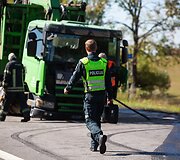 Lengvojo automobilio ir sunkvežimio avarija A16 kelyje