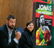 Lino Kunigėlio knygos &bdquo;Jonas Valančiūnas. Su kamuoliu paskui svajonę&ldquo; pristatymas
