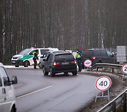 Policijos kontrolės postas prie Ukmergės gatvės &scaron;alia Avižienių