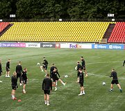 Lietuvos futbolo rinktinės treniruotė