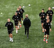 Lietuvos futbolo rinktinės treniruotė