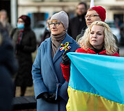 Ukrainos palaikymo akcija prie Lenkijos ambasados Vilniuje
