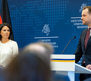 Annalena Baerbock ir Gabrielius Landsbergis