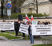 Vilniaus kra&scaron;to lenkų protesto akcija lenkų mokykloms apginti