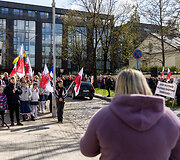Vilniaus kra&scaron;to lenkų protesto akcija lenkų mokykloms apginti