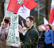 Vilniaus kra&scaron;to lenkų protesto akcija lenkų mokykloms apginti