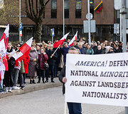 Vilniaus kra&scaron;to lenkų protesto akcija lenkų mokykloms apginti