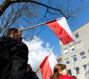 Vilniaus kra&scaron;to lenkų protesto akcija lenkų mokykloms apginti
