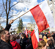 Vilniaus kra&scaron;to lenkų protesto akcija lenkų mokykloms apginti