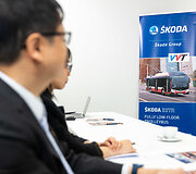 Bendrovės &bdquo;Vilniaus vie&scaron;asis transportas&ldquo; spaudos konferencija naujų troleibusų pristatymui