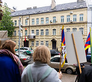 Tibeto rėmėjų rengiama pilietinė akcija prie Kinijos Liaudies Respublikos ambasados
