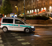 Policijos automobilis Vilniaus senamiestyje