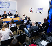 Gintaro Gru&scaron;o spaudos konferencija