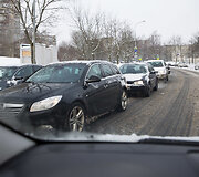 Rytinės spūstys Laisvės pr. Vilniuje