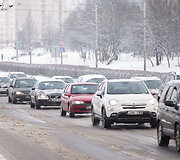 Rytinės spūstys Laisvės pr. Vilniuje