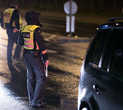 Naktinio kelių policijos reido Vilniuje akimirka