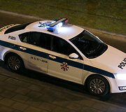 Naktinio kelių policijos reido Vilniuje akimirka