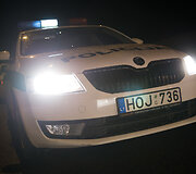 Naktinio kelių policijos reido Vilniuje akimirka
