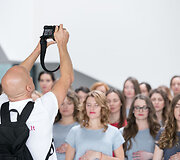 Nė&scaron;čiųjų fotosesijos &bdquo;Ateitis sveikina Lietuvą&ldquo; akimirka
