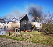 Gaisras Uogalių kaime (&Scaron;ilutės r.)