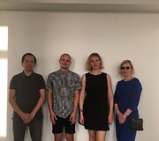 Architektas Martynas Mankus, architektūros fotografas Norbert Tukaj, leidyklos LAPAS vadovė Ūla Ambrasaitė, architektūros istorikė Marija Drėmaitė
