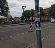 Vilniaus centre &ndash; filmo &bdquo;Čia buvo Sa&scaron;a&ldquo; plakatai