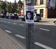 Vilniaus centre &ndash; filmo &bdquo;Čia buvo Sa&scaron;a&ldquo; plakatai