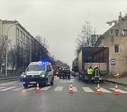 Naugarduko g. užsiliepsnojo vilkikas