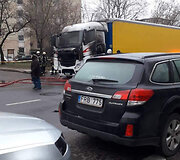 Naugarduko g. užsiliepsnojo vilkikas