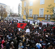 Protestas Albanijoje prie&scaron; mokestį už mokslą