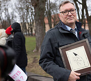 Prie Prezidentūros vyko profesinių sąjungų protestas dėl Povilo Poderskio kandidatūros