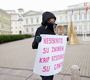 Prie Prezidentūros vyko profesinių sąjungų protestas dėl Povilo Poderskio kandidatūros