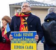 Laisvosios Rusijos forumas prie Ukrainos ambasados surengė solidarumo akciją