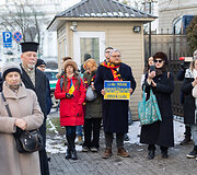Laisvosios Rusijos forumas prie Ukrainos ambasados surengė solidarumo akciją