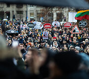 Protestas &bdquo;&Scaron;alin rankas nuo laisvo žodžio&ldquo;