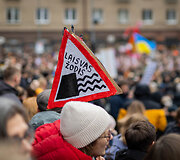 Protestas &bdquo;&Scaron;alin rankas nuo laisvo žodžio&ldquo;