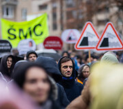 Protestas &bdquo;&Scaron;alin rankas nuo laisvo žodžio&ldquo;