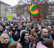Protestas &bdquo;&Scaron;alin rankas nuo laisvo žodžio&ldquo;
