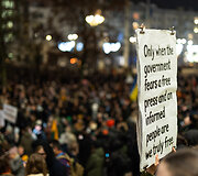 Trečiadienio protestas &bdquo;&Scaron;alin rankas nuo laisvo žodžio!&ldquo;