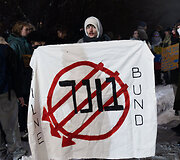 Protesto akcija prie&scaron; JAV veiksmus Venesueloje
