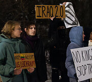 Protesto akcija prie&scaron; JAV veiksmus Venesueloje