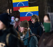 Protesto akcija prie&scaron; JAV veiksmus Venesueloje