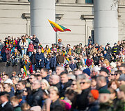 Valstybės vėliavos pakėlimo ceremonija Nepriklausomybės aik&scaron;tėje