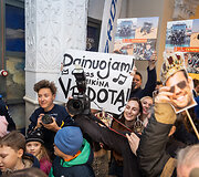 Dakaro ralio čempionų pasitikimas Vilniaus oro uoste