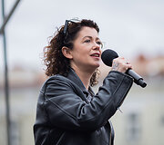 Vilniaus Katedros aik&scaron;tėje surengta protesto akcija &bdquo;&Scaron;alin rankas nuo laisvo žodžio&ldquo;