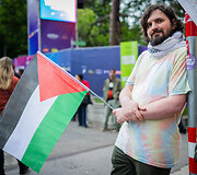 Palestinos palaikymo protestas prie&scaron; Eurovizijos finalą
