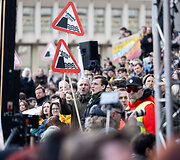 Prie Seimo protestas &bdquo;&Scaron;alin rankas nuo laisvo žodžio!&ldquo;